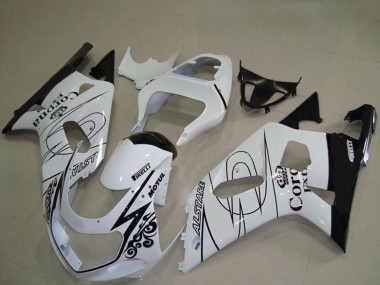 2001-2003 White Black Corona Alstare Suzuki GSXR 600 / GSXR 750 Motorcycle Fairings