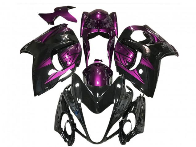 2008-2020 Glossy Black and Deep Purple Suzuki GSXR 1300 Motorcycle Fairings