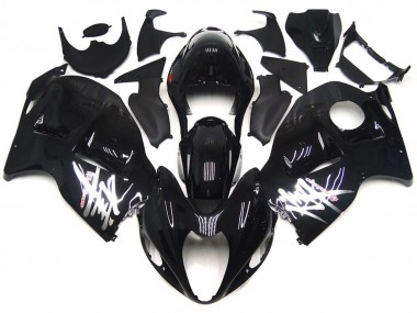 1997-2007 Glossy Black with Silver Decals Suzuki GSXR 1300 Motorcycle Fairings