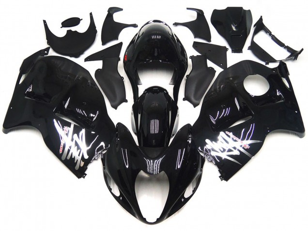 1997-2007 Glossy Black with Silver Decals Suzuki GSXR 1300 Motorcycle Fairings