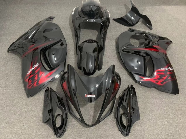 2008-2020 Glossy Black Red Suzuki GSXR 1300 Motorcycle Fairings