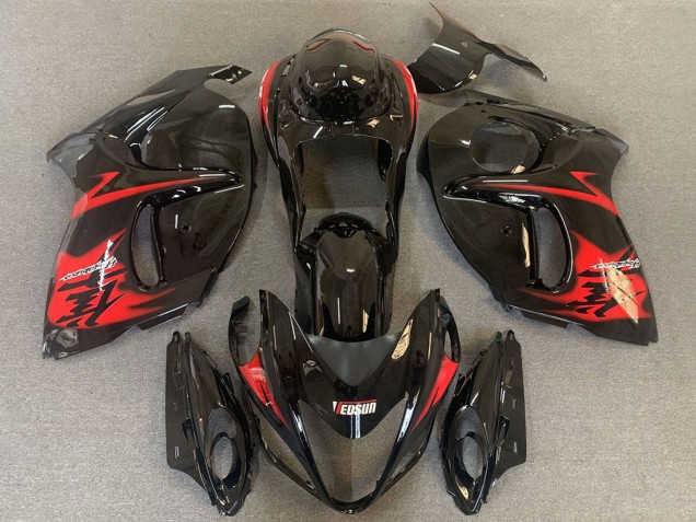 2008-2020 Glossy Black with Red Logo Suzuki GSXR 1300 Motorcycle Fairings