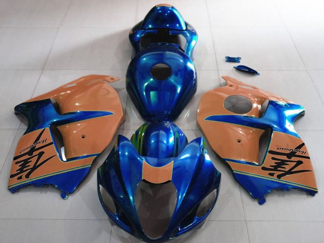 1997-2007 Glossy Blue and Desert Tan Suzuki GSXR 1300 Motorcycle Fairings