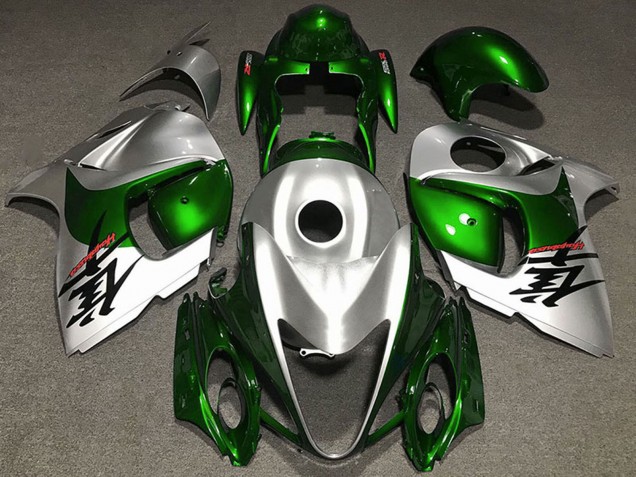 2008-2020 Glossy Green and Silver Suzuki GSXR 1300 Motorcycle Fairings