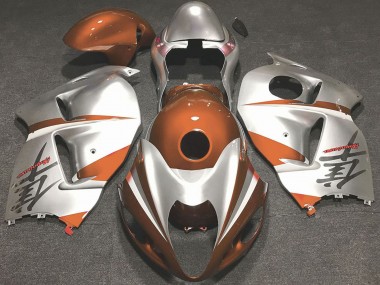 1997-2007 Glossy Orange and Silver Suzuki GSXR 1300 Motorcycle Fairings
