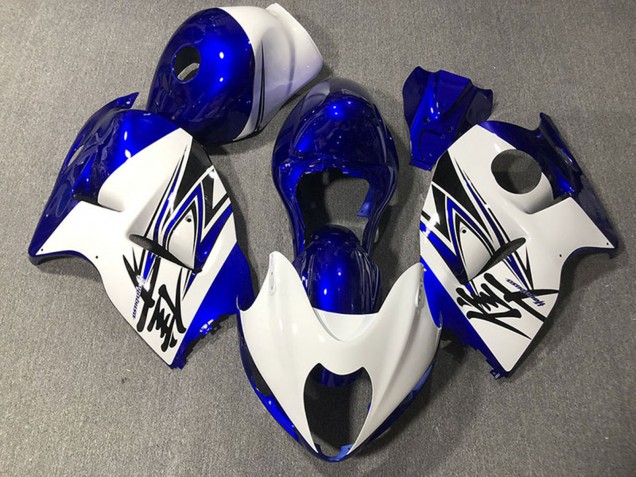 1997-2007 Glossy White Deep Blue Suzuki GSXR 1300 Motorcycle Fairings