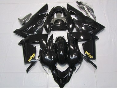 2004-2005 Glossy Black Gold Kawasaki ZX10R Motorcycle Fairings