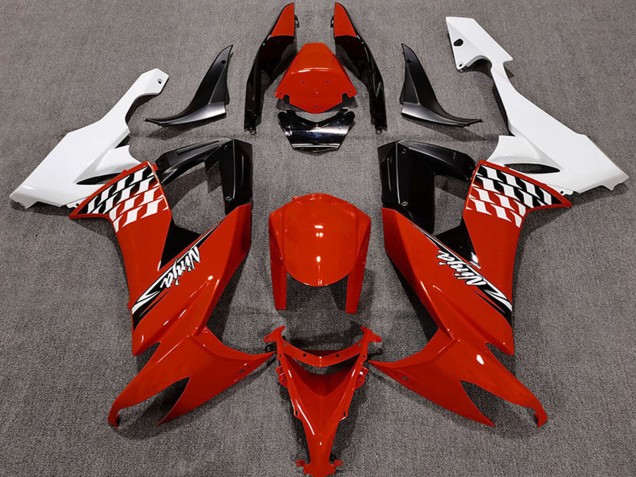 2008-2010 White Red Black Kawasaki ZX10R Motorcycle Fairings