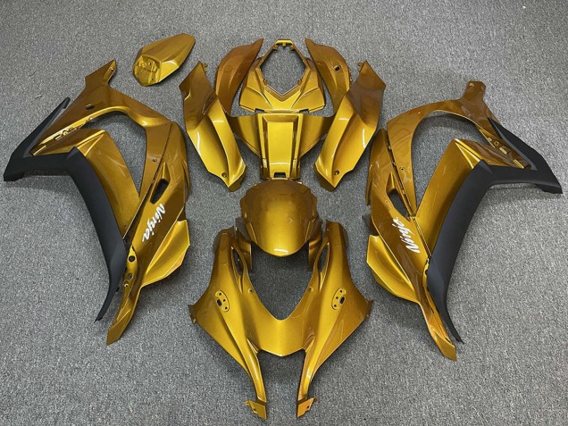 2016-2019 Gold Black White Ninja Kawasaki ZX10R Motorcycle Fairings