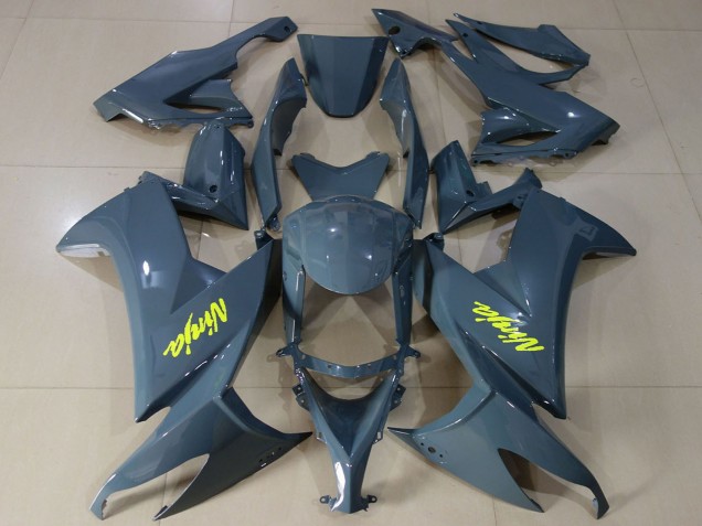 2008-2010 Dark Nardo Grey High Viz Yellow Kawasaki ZX10R Motorcycle Fairings