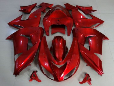 2006-2007 Deep Red Kawasaki ZX10R Motorcycle Fairings