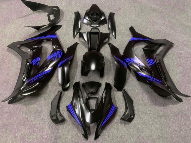 2016-2019 Matte Black Blue Ninja Kawasaki ZX10R Motorcycle Fairings