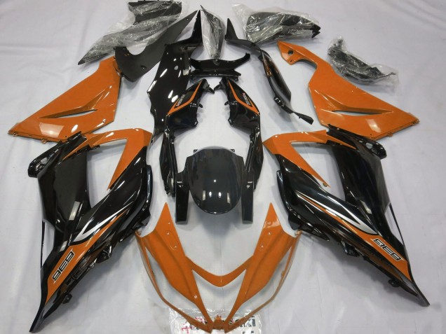 2013-2018 Orange Glossy Black Kawasaki ZX6R Motorcycle Fairings