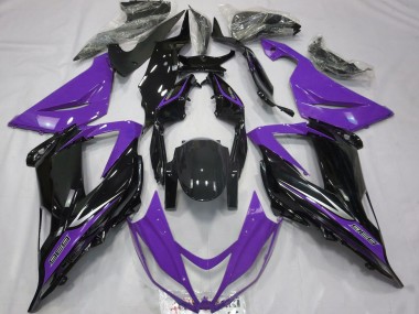 2013-2018 Purple Glossy Black Kawasaki ZX6R Motorcycle Fairings