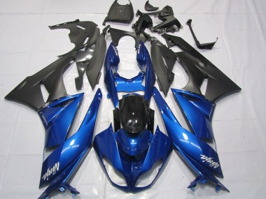 2009-2012 Blue Glossy Black Matte Black White Ninja Kawasaki ZX6R Motorcycle Fairings