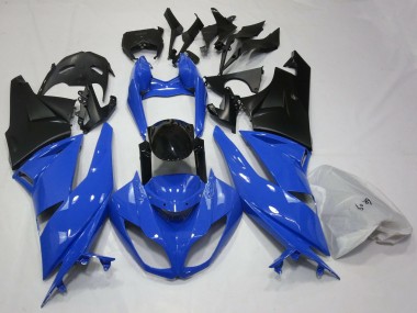 2009-2012 Blue Glossy Black Matte Black Kawasaki ZX6R Motorcycle Fairings