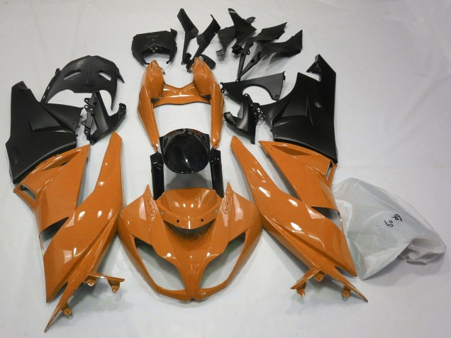 2009-2012 Orange Glossy Black Matte Black Kawasaki ZX6R Motorcycle Fairings