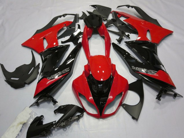 2009-2012 Red Glossy Black Kawasaki ZX6R Motorcycle Fairings