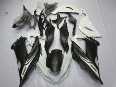 2013-2018 White Matte Black Kawasaki ZX6R Motorcycle Fairings