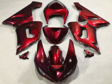 2005-2006 Metallic Red Kawasaki ZX6R Motorcycle Fairings