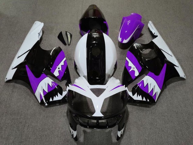 2002-2006 Purple Black White Shark Kawasaki ZX12R Motorcycle Fairings