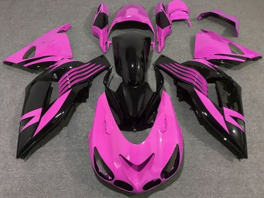 2006-2011 Pink Glossy Black Kawasaki ZX14R Motorcycle Fairings