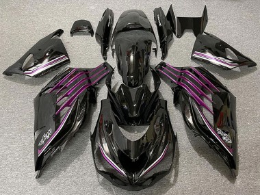 2012-2021 Glossy Black Purple Kawasaki ZX14R Motorcycle Fairings
