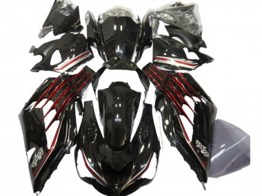 2012-2021 Glossy Black Red Kawasaki ZX14R Motorcycle Fairings