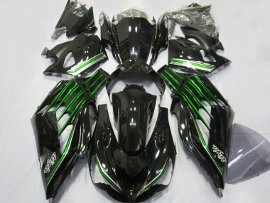 2012-2021 Glossy Black Green Kawasaki ZX14R Motorcycle Fairings
