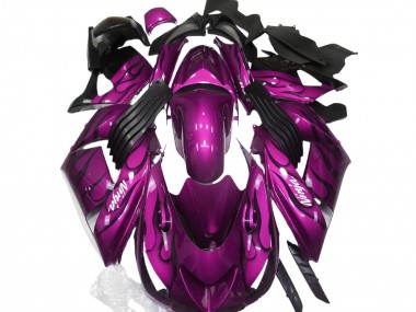 2006-2011 Purple Black Flame White Ninja Kawasaki ZX14R Motorcycle Fairing