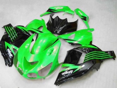 2012-2021 Green Glossy Black White Ninja Kawasaki ZX14R Motorcycle Fairings