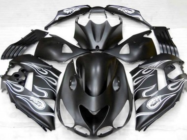 2006-2011 Matte Black Silver Flame Kawasaki ZX14R Motorcycle Fairings