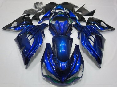 2012-2021 Blue Glossy Black Kawasaki ZX14R Motorcycle Fairings