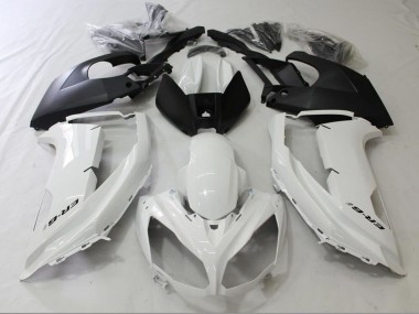 2009-2011 Glossy White Matte Black Kawasaki Ninja ER6F Motorcycle Fairings