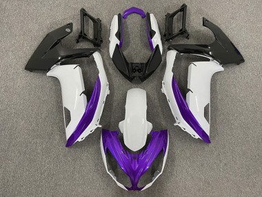 2009-2011 White Purple Matte Black Kawasaki Ninja 650R Motorcycle Fairings