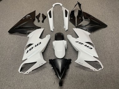 2009-2011 White Matte Black Kawasaki Ninja ER6F Motorcycle Fairings