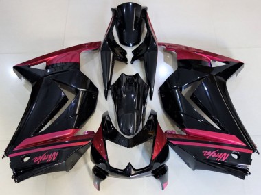 2008-2012 Glossy Black Red Kawasaki Ninja 250 Motorcycle Fairings