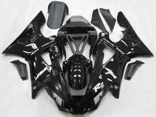 2000-2001 Glossy Black White Yamaha R1 Motorcycle Fairings