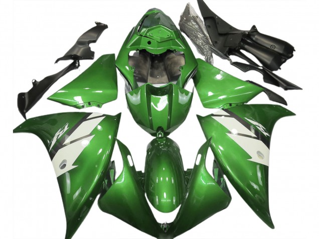 2012-2014 Green White Yamaha R1 Motorcycle Fairings