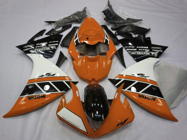 2012-2014 Orange White Glossy Black Yamaha R1 Motorcycle Fairings