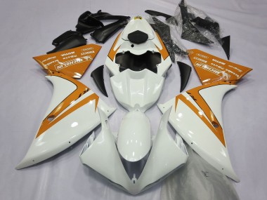 2012-2014 White Orange Yamaha R1 Motorcycle Fairings