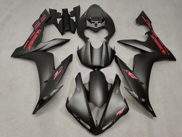 2004-2006 Matte Black Red Yamaha R1 Motorcycle Fairings
