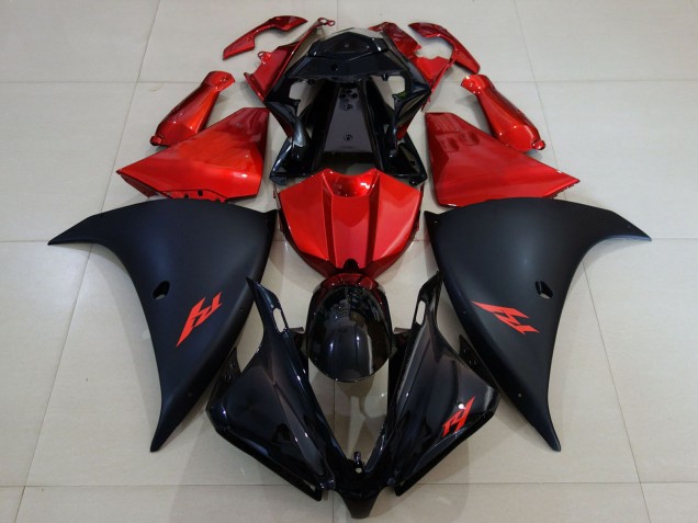 2012-2014 Glossy Black Matte Black Red Yamaha R1 Motorcycle Fairing