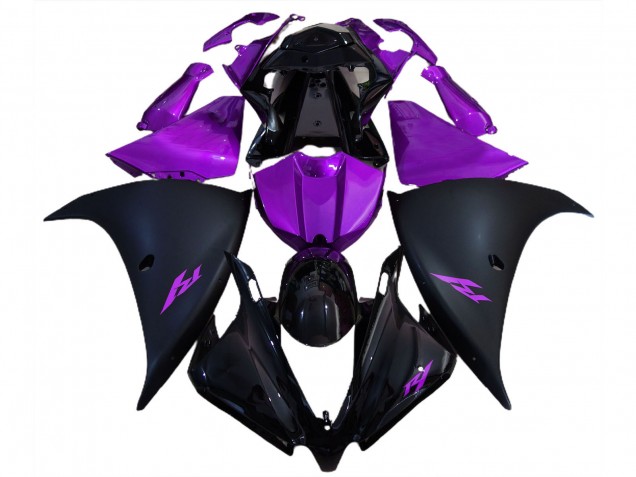 2012-2014 Glossy Black Matte Black Purple Yamaha R1 Motorcycle Fairings