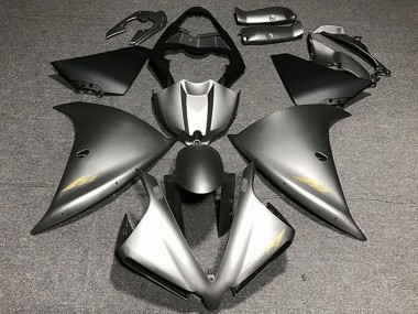 2012-2014 Matte Grey Gold Decals Yamaha R1 Motorcycle Fairings