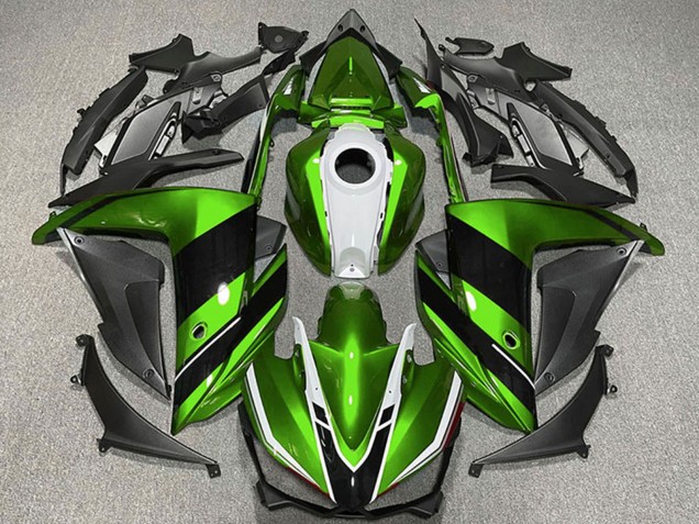 2015-2018 Green White Glossy Black Yamaha R3 Motorcycle Fairings