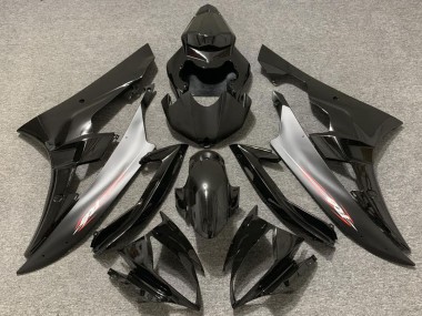 2006-2007 Glossy Black Silver Yamaha R6 Motorcycle Fairings