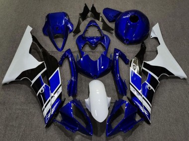 2008-2016 White Blue Glossy Black Yamaha R6 Motorcycle Fairings