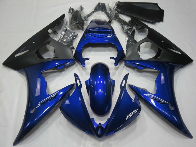 2005 Dark Blue Matte Black Yamaha R6 Motorcycle Fairings