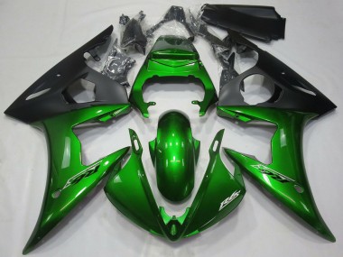 2005 Dark Green Matte Black Yamaha R6 Motorcycle Fairings